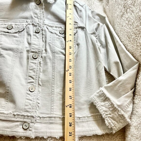 Habitat Camille Frayed Jean Jacket in Putty - Picture 13 of 15